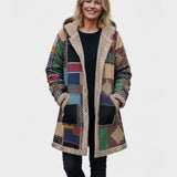 Efterår | Jordnær Patchwork Hyggelig Hættejakke