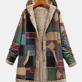 Efterår | Jordnær Patchwork Hyggelig Hættejakke