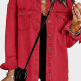 Emilie | Rød Jeansjakke