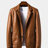 Jonas™ | Karamelfarvet Læderjakke