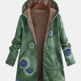 Sage | Tribal Mønster Sherpa Jakke