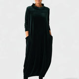 Saskia™ | Elegant fløjls­kjole med lommer