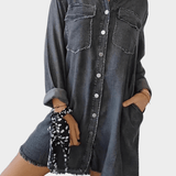 Sidsel | Denim skjortekjole